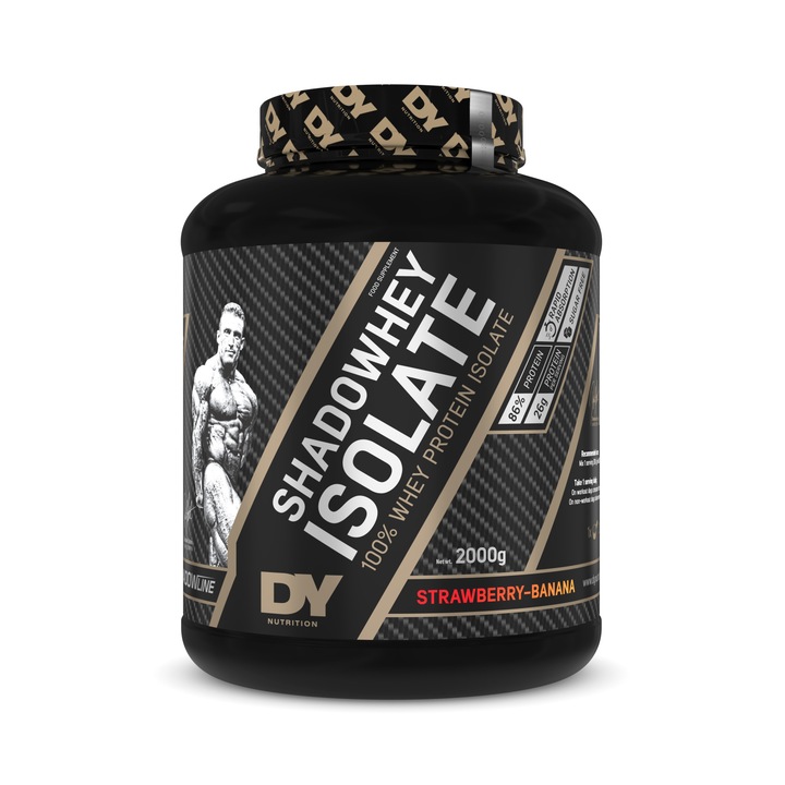 Proteina din Zer Shadowhey Isolate, Dorian Yates Nutrition, Capsuni si Banane, 2kg - 66 de portii
