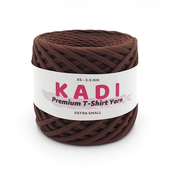 Textil szalag horgoláshoz, KaDi Premium Extra Small, 3-5 mm, 110 m, csokoládé színű