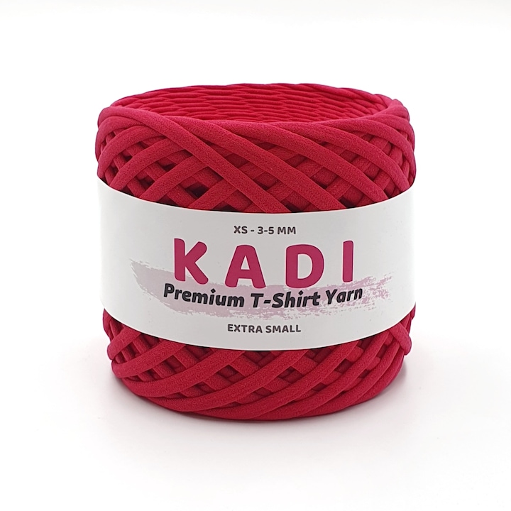 Banda textila pentru crosetat, KaDi Premium Extra Small, 3-5 mm, 110 m, culoare Viva Magenta