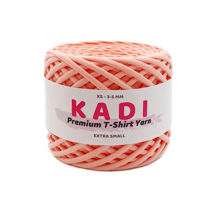 Banda textila pentru crosetat, KaDi Premium Extra Small, 3-5 mm, 110 m, culoare Somon