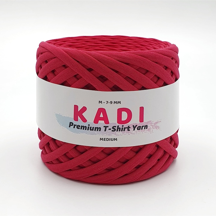 Banda textila pentru crosetat, KaDi Premium Medium, 7-9 mm, 110 m, culoare Viva Magenta