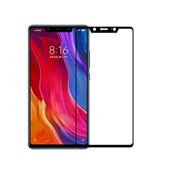 Folie protectoare pentru Xiaomi Mi8 SE, 9H, Sticla Securizata, Black