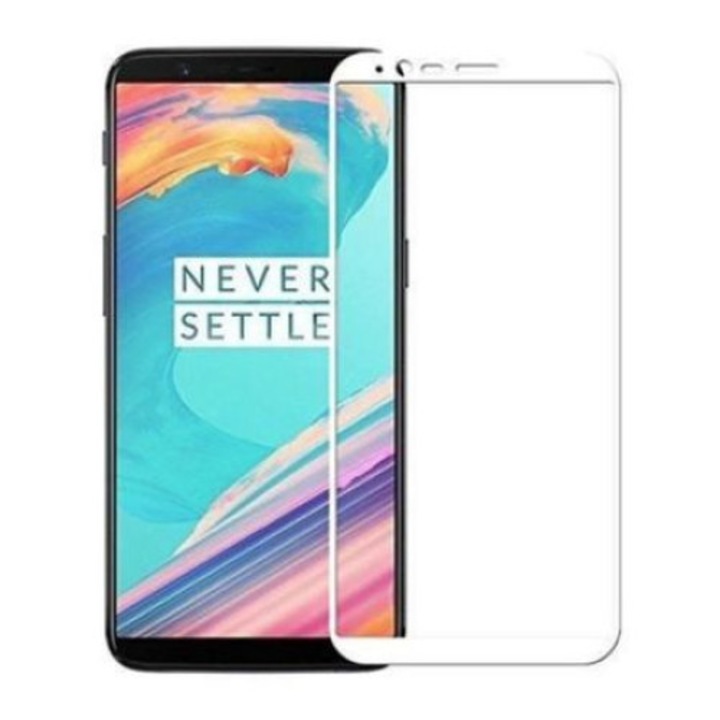 Folie protectoare pentru Oneplus 5T, sticla securizata 9H, Alb Transparent