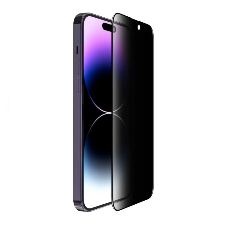 5D стъклен протектор, съвместим с Apple iPhone 15 Pro, Asahi Secure Glass, пълна защита, пълно лепило, Premium Protection Tech, черен