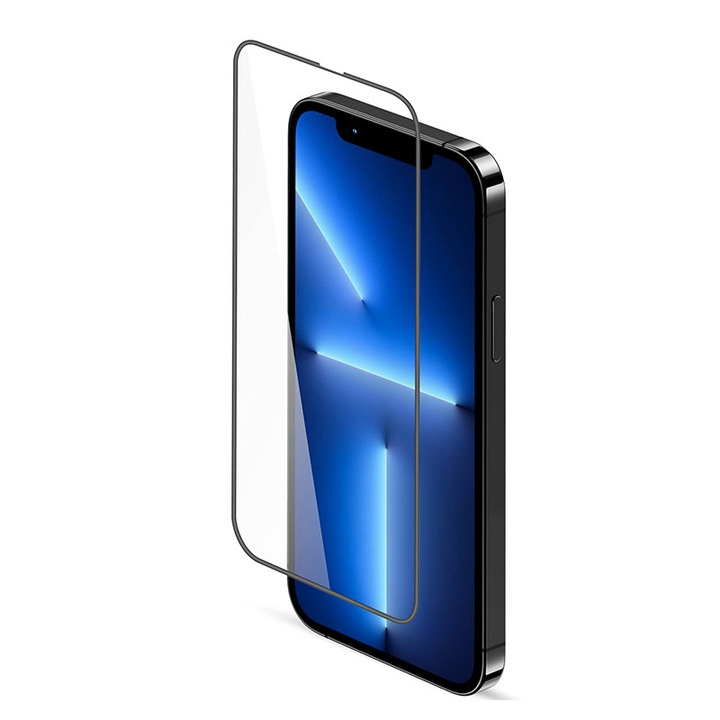 Optim Solution Sapphire Glass Extra Hard 5D üvegfólia kompatibilis Apple iPhone 15 Pro Max, Asahi Secure Glass, teljes védelem, teljes ragasztó, Premium Protection Tech, fekete