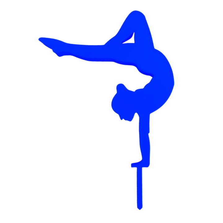 Декорация за торта, топер "БАЛЕРИНА" грацията на танца, радостта от танца 17,5 х 11,5 см синьо