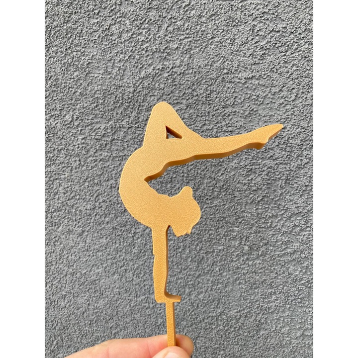 Decoratiune tort, "BALERINA" topper grace of the dance, bucuria de a dansa 17,5 x 11,5 cm auriu