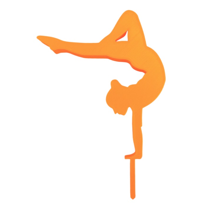 Декорация за торта, топпер "БАЛЕРИНА" грация на танца, радостта от танца 17,5 х 11,5 см оранжево