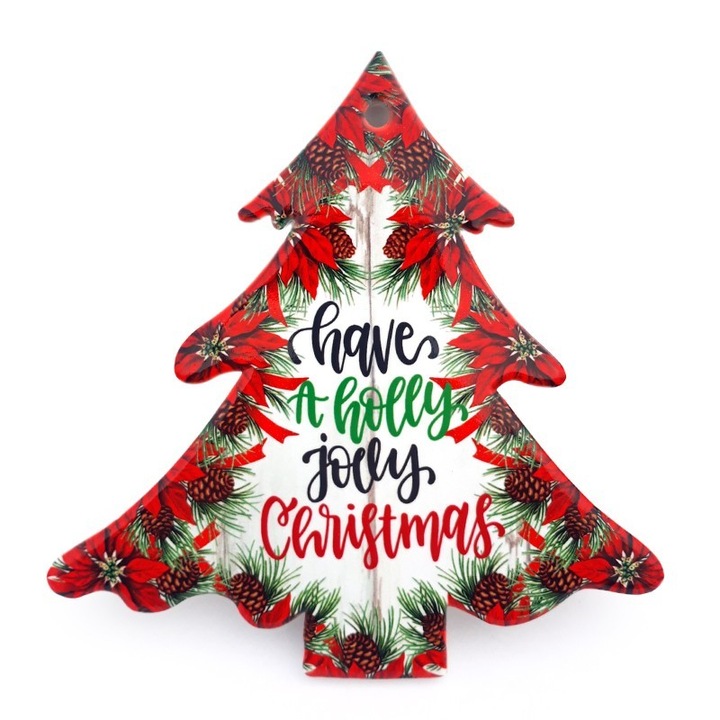 Kerámia edénytartó, karácsonyi minta, 20x20cm, tarka, Holly Jolly Christmas