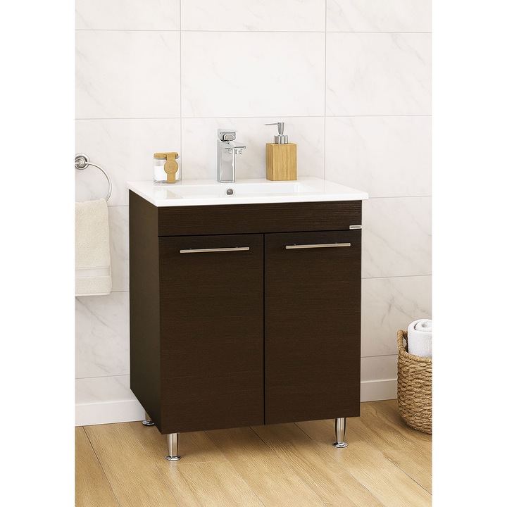 Set mobilier baza si lavoar Badenmob, seria 054,60x46x81cm, Wenge