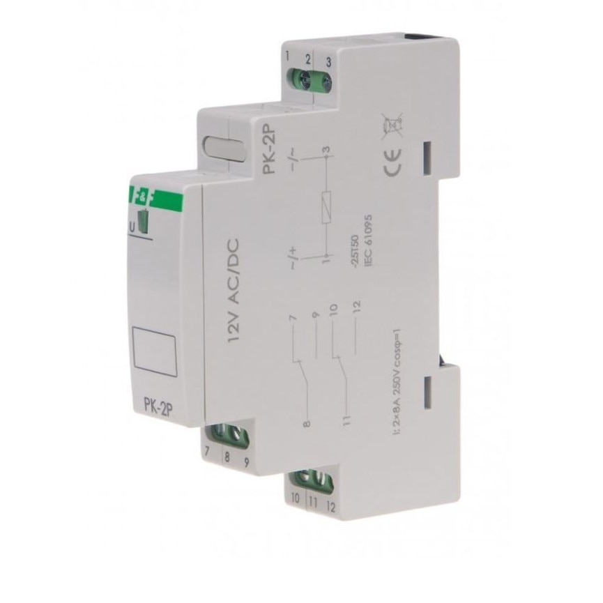 Електромагнитни релета 12V AC/DC контакт 2P 2x8A, 1 модул - eMAG.bg