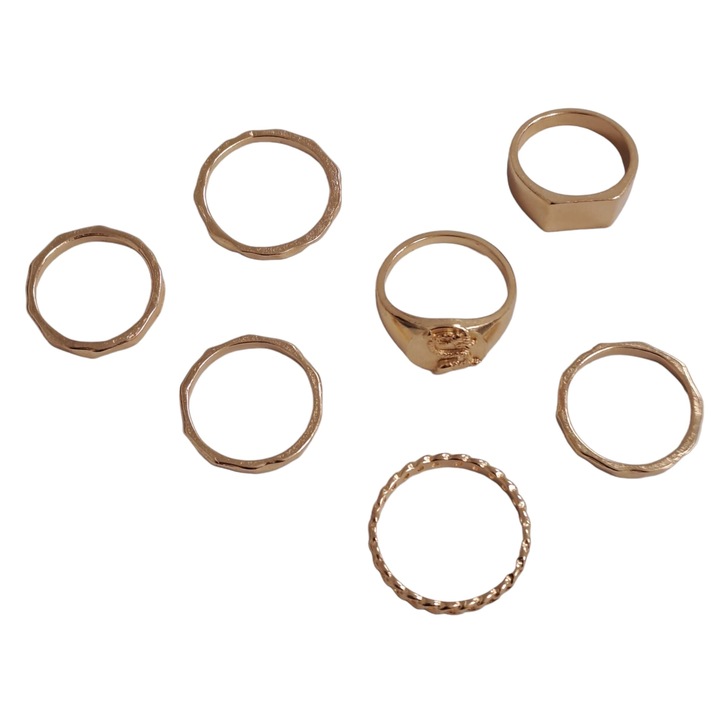 Set 7 inele aurii, cu dragon, Lenya C3, Pursehuit