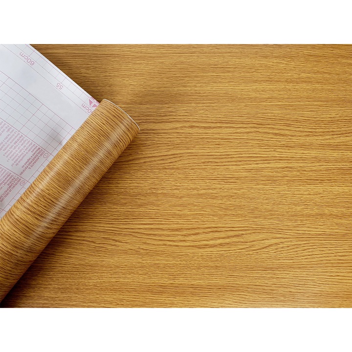 Tapet autoadeziv pentru usa, taiate la dimensiune, 45 x 25 cm, DecoMeister®, Model Stejar Natural, B002-045-0025