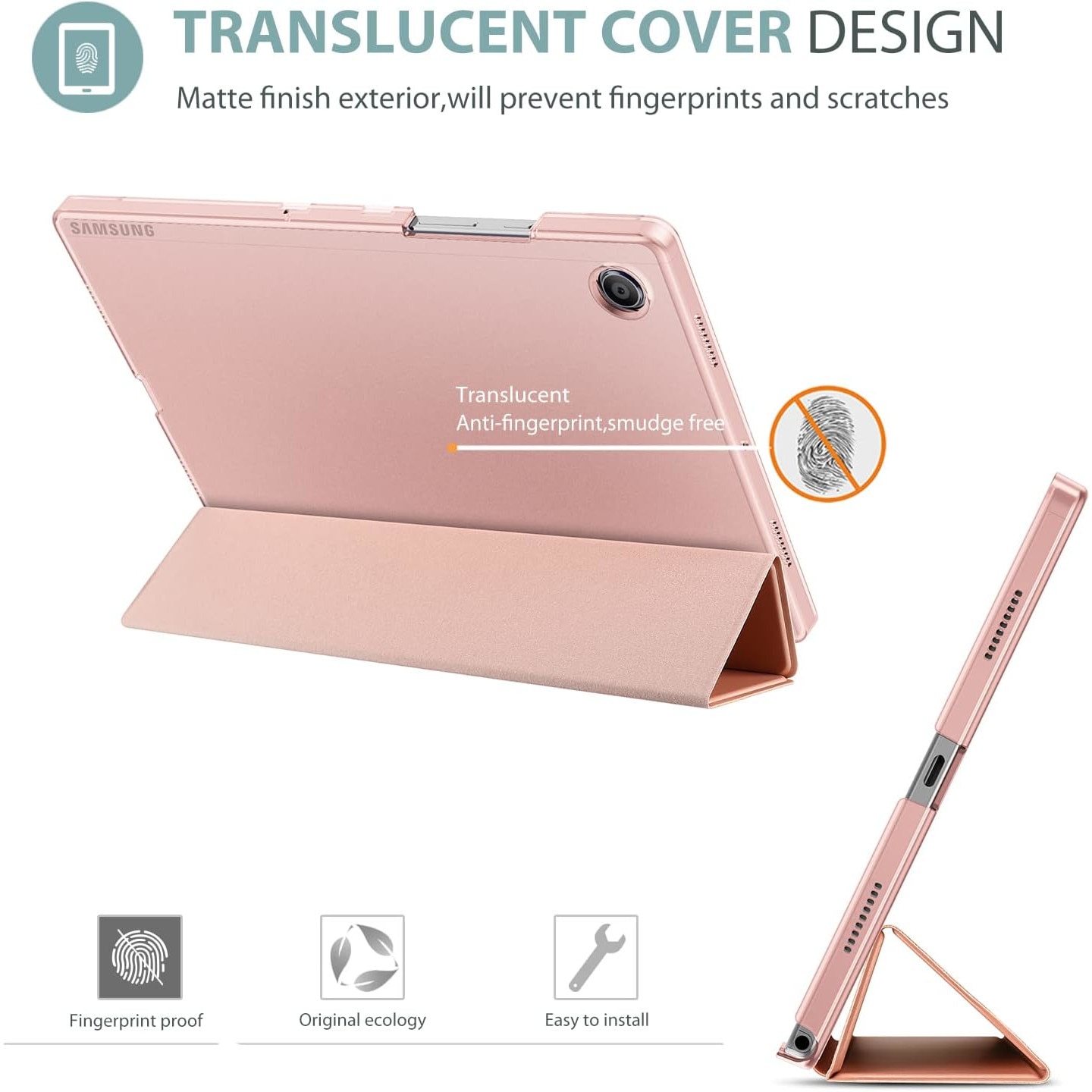 Husa tableta, Vienod, pentru tableta Samsung Galaxy Tab A8 10.5 inch (2022/2021) SM-X200 / X205 / X207, roz