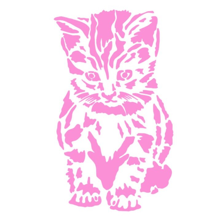 Sticker Pisica, roz, 20cm - eMAG.ro