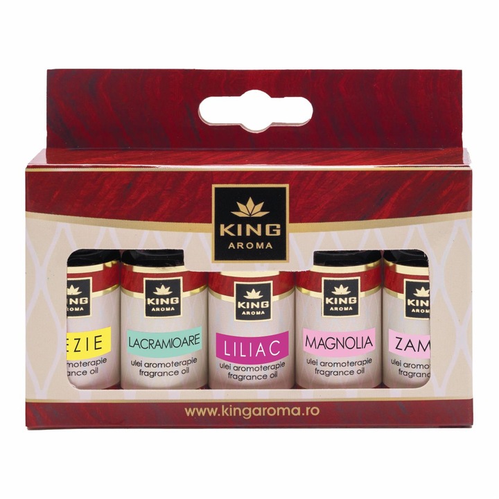 Pachet 5 uleiuri parfumate aromaterapie KING Aroma SPRING, 10 ml
