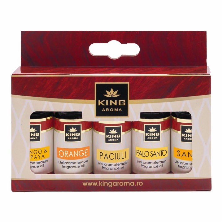 Pachet 5 uleiuri parfumate aromaterapie KING Aroma EXOTIC, 10 ml