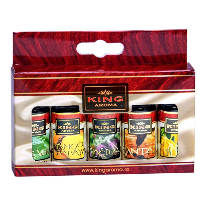 Опаковка от 5 Екзотични ароматерапевтични масла Kingaroma, 10 мл