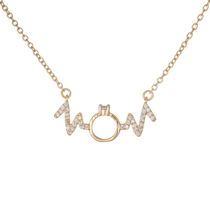 Colier de dama model stralucitor, placat cu aur