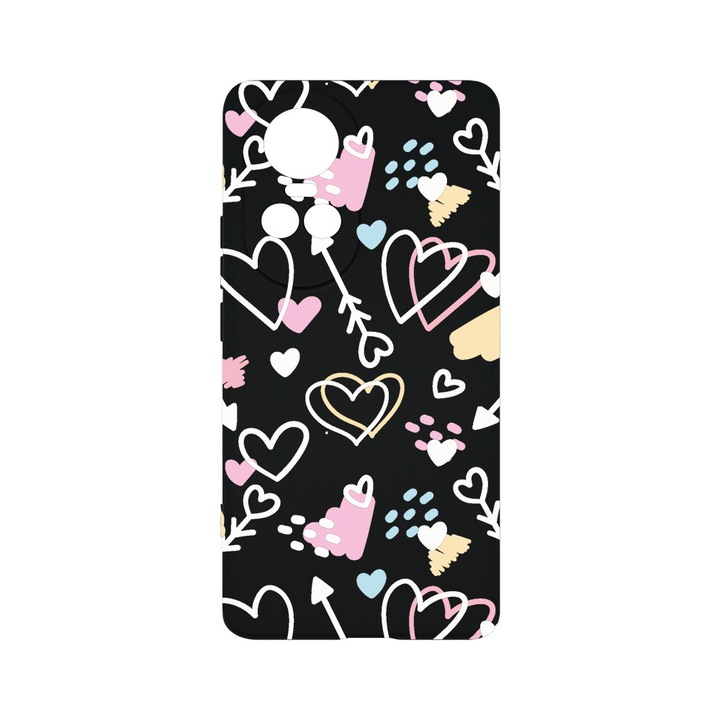 Силиконов калъф BestCase за OPPO Reno10 Pro 5G, Love Symbols, SLIM 1.2MM, Microfiber interior, Premium Soft Liquid Silicone, PB 764