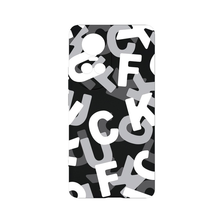 Силиконов калъф BestCase за OPPO Reno10 Pro 5G, FCK Pattern, SLIM 1.2MM, Microfiber interior, Premium Soft Liquid Silicone, PB 1021