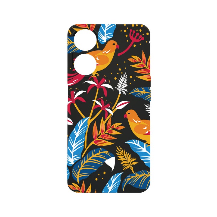 Husa BestCase® Premium Liquid Silicon, Compatibila Cu OPPO A78 4G, Colored Birds, SLIM 1.2MM, Microfibra in interior, Antisoc, Protectie Camera, Margini ridicate pentru protectia ecranului, PB 769