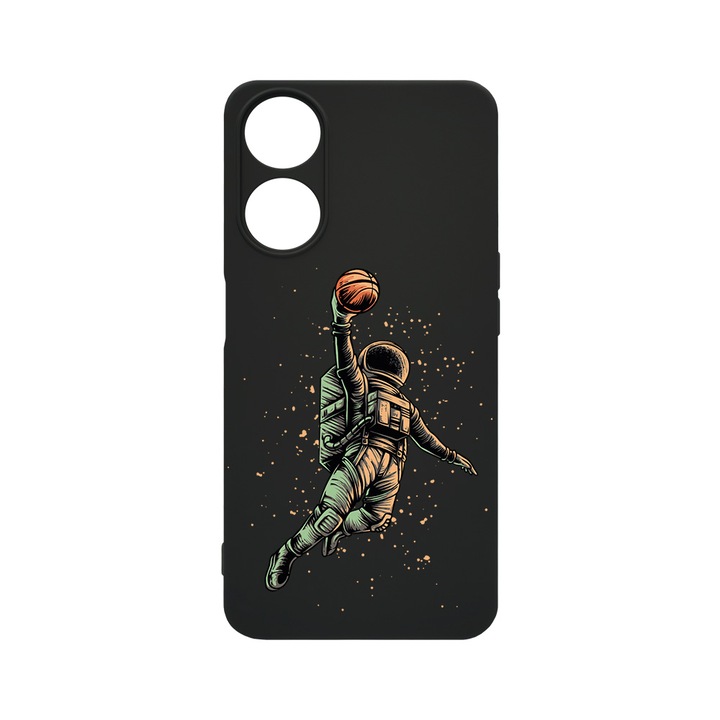 Husa BestCase® Premium Liquid Silicon, Compatibila Cu OPPO A78 4G, Astronaut Basketball, SLIM 1.2MM, Microfibra in interior, Antisoc, Protectie Camera, Margini ridicate pentru protectia ecranului, PB 1003