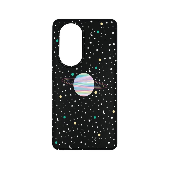 Силиконов калъф BestCase за OPPO Reno10 Pro 5G, Universe, Planets, 0.8MM Slim, Camera Protection, Black Silicon Series, B 468