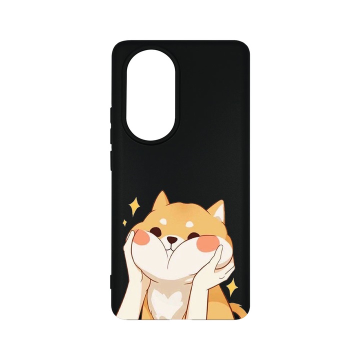 Силиконов калъф BestCase за OPPO Reno10 Pro 5G, Emoji - Sweet Cat, 0.8MM Slim, Camera Protection, Black Silicon Series, B 596