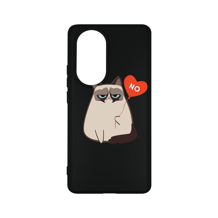 Силиконов калъф BestCase за OPPO Reno10 Pro 5G, Meme - Grumpy Says No, 0.8MM Slim, Camera Protection, Black Silicon Series, B 657