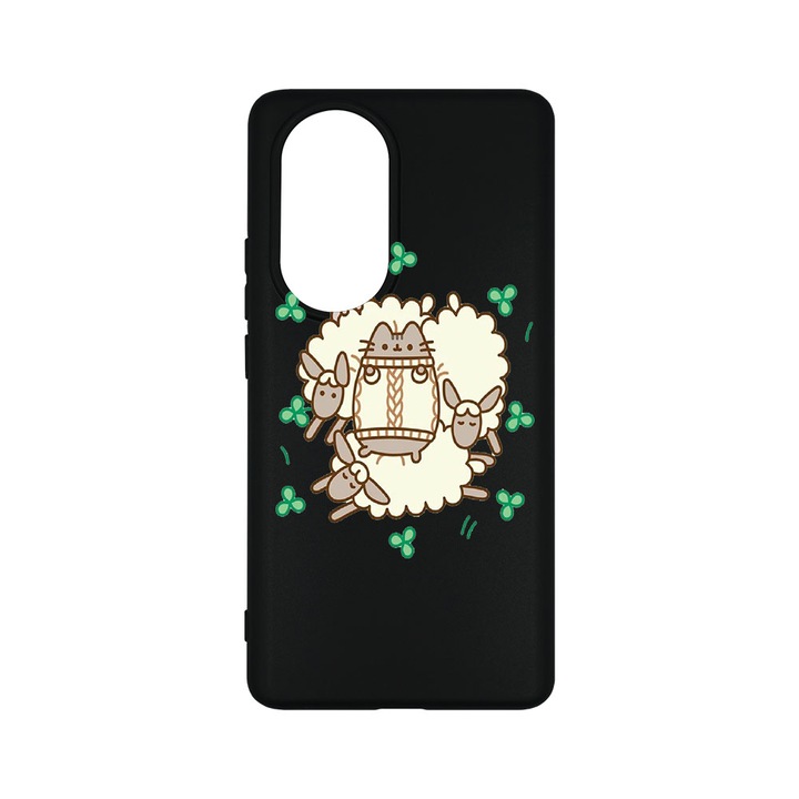 Силиконов калъф BestCase за OPPO Reno10 Pro 5G, Rabbits - Lambs, 0.8MM Slim, Camera Protection, Black Silicon Series, B 692