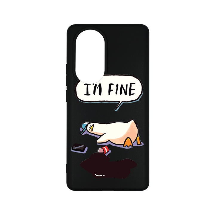 Силиконов калъф BestCase за OPPO Reno10 Pro 5G, Duck Life - I'm Fine, 0.8MM Slim, Camera Protection, Black Silicon Series, B 963