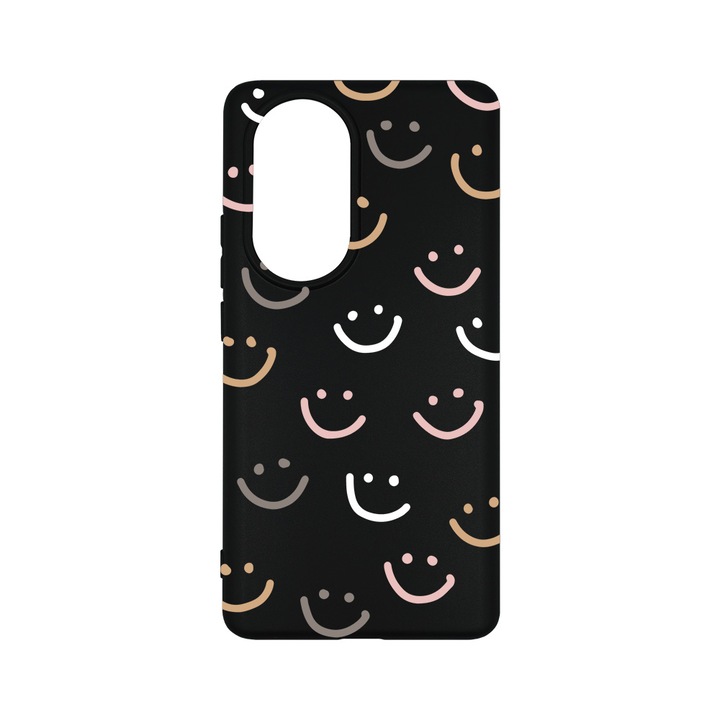 Силиконов калъф BestCase за OPPO Reno10 Pro 5G, Smile Please, 0.8MM Slim, Camera Protection, Black Silicon Series, B 985