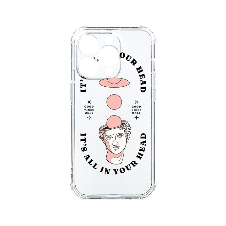 BestCase Strapabíró Anti Shock 1.5mm Telefontok, Apple iPhone 15 Pro, It's All In You Head, Kamera védő, Military Grade Drop Protection, AS 910