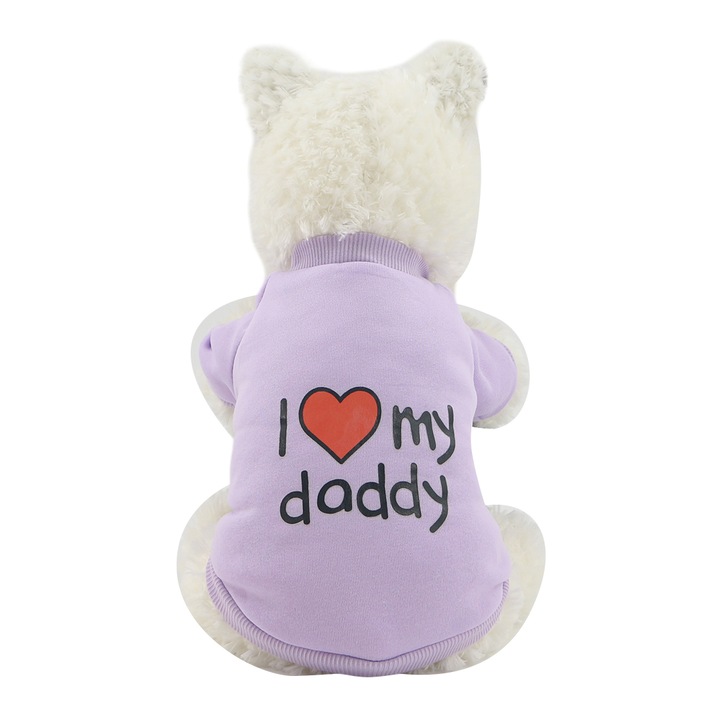 Bluza pentru caini, I love my daddy, mov, S