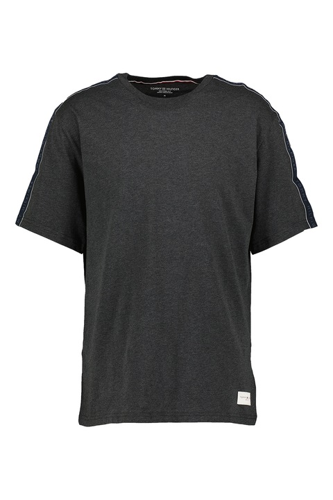 Tommy Hilfiger, Домашна тениска от органичен памук, Меланж тъмно сиво