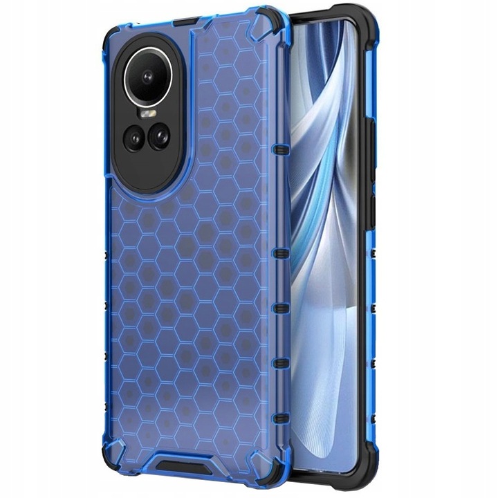Husa Honeycomb compatibila cu Oppo A78 5G, rezistenta la soc, protectie colturi, Albastru