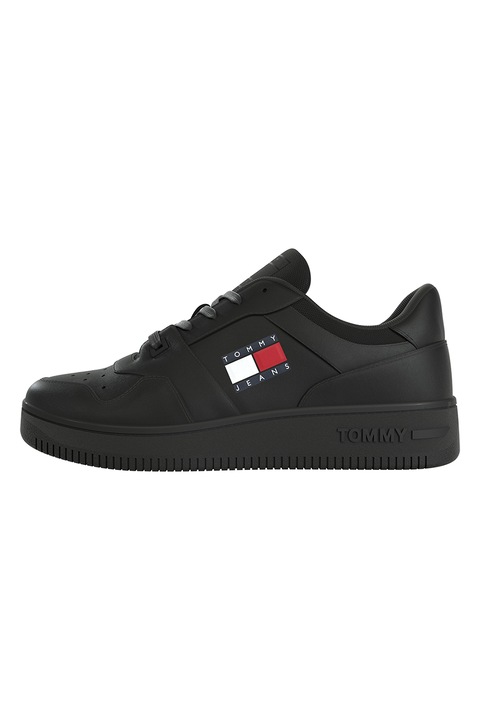 Tommy Jeans, Essential Retro bőrsneaker, Fekete