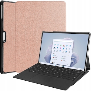 Husa tableta, Bizon Case, Tab Croc pentru Microsoft Surface Pro 9, Auriu roz