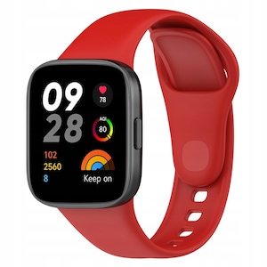 Curea ceas pentru Xiaomi Redmi Watch 3, Bizon, Poliuretan, Rosu