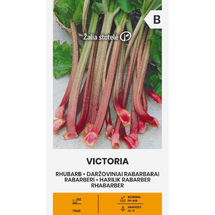 Seminte, Rubarba Victoria, Žalia Stotelė, plic, 1 gram