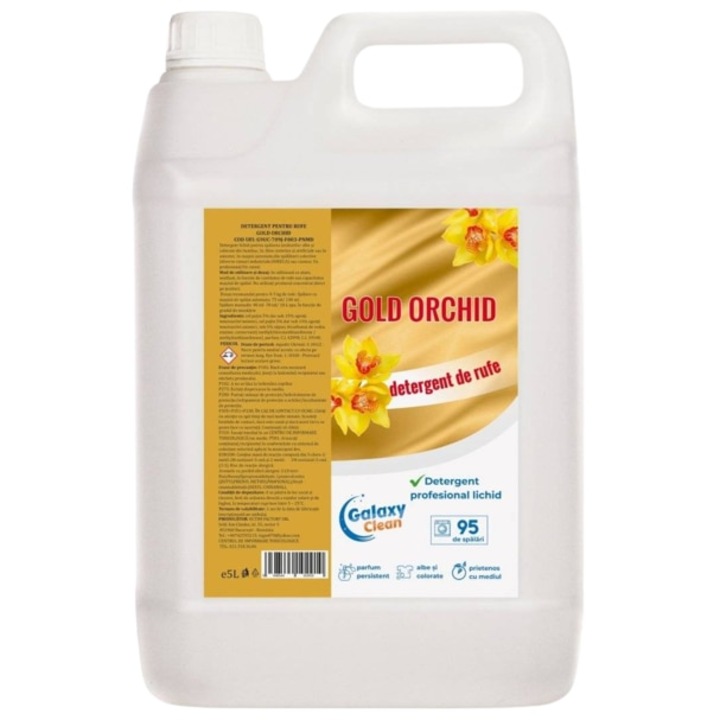Koncentrált, tartós és illatosított folyékony mosószer, Gold Orchid, 95 mosás, 5L