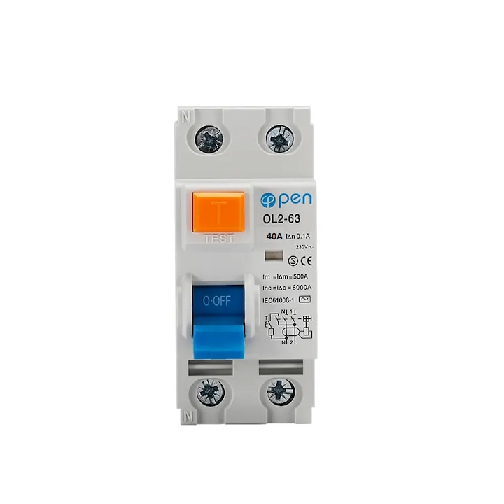Disjunctor Disjunctor diferential RCCB 2P 40A 10mA, tip A, Open Electric OL2-63 ...