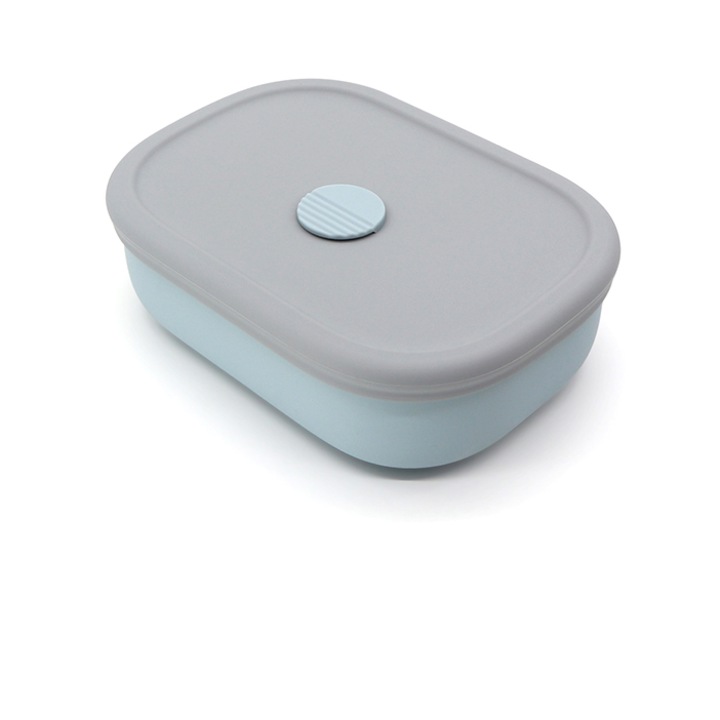 Кутия за обяд от силикон за деца с 4 отделения, синя