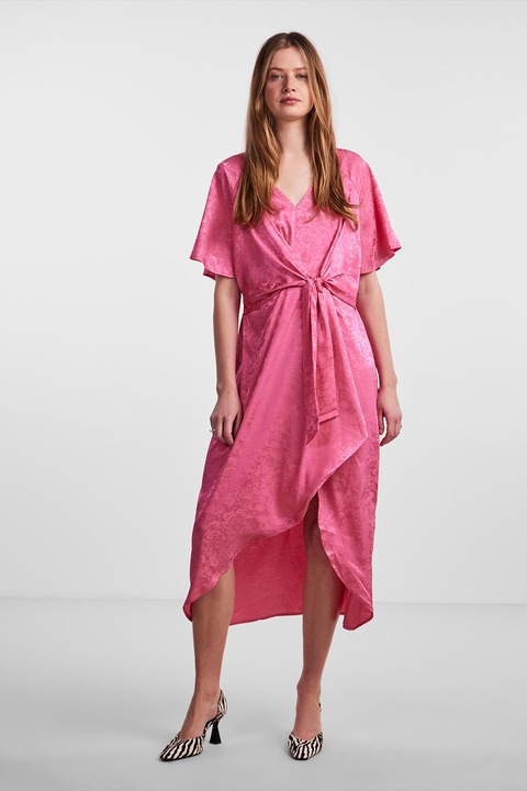 Y.A.S., Сатинирана жакардова рокля Retrieve, Розово