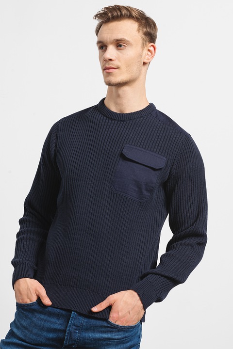 Only & Sons, Пуловер Miller с джоб на гърдите, Ултрамарин синьо