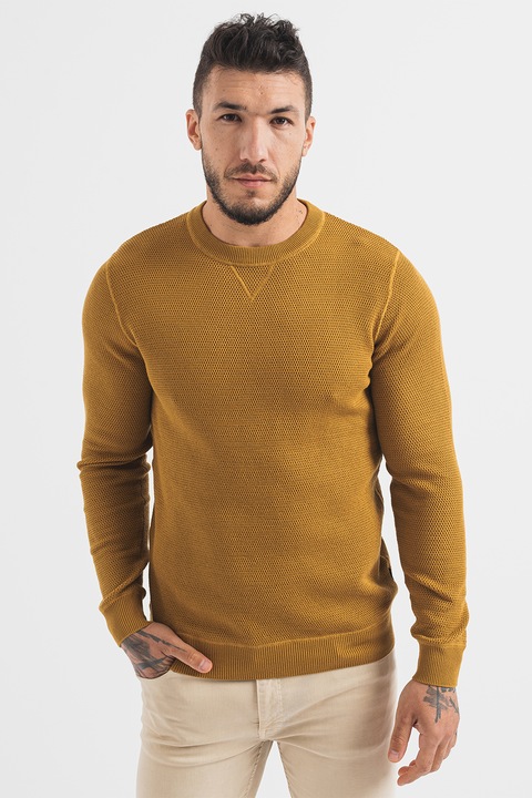 Jack & Jones, Памучен пуловер Cameron, Синапено жълто