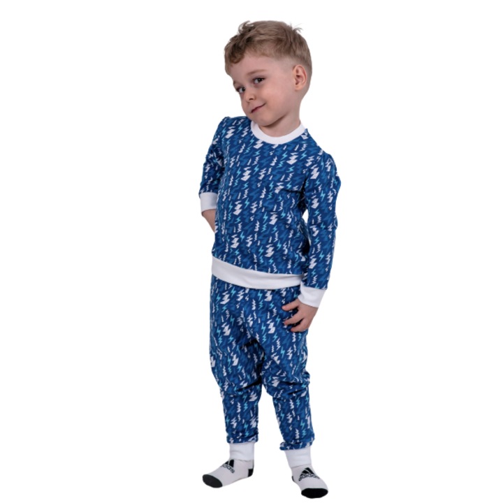 Детска пижама, Светеща в тъмното, Синя, Brumy Kids