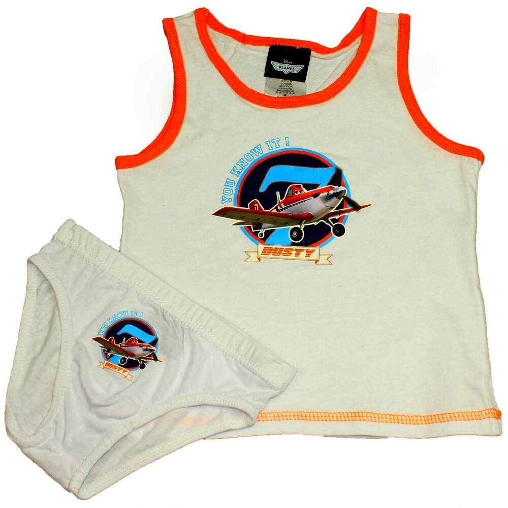 Set maieu si chiloti, Disney Personaje Multiple - Planes, Alb, 128 CM