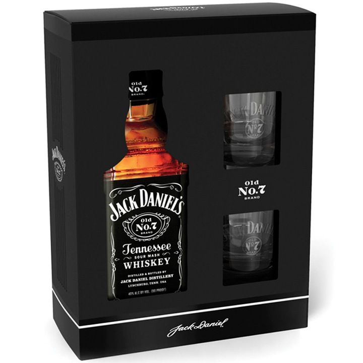 Pachet Jack Daniel's 0.7l 40% + 2 Pahare